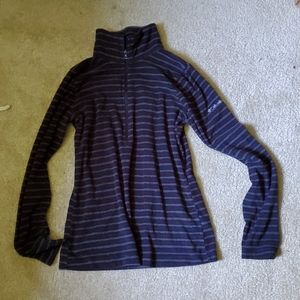 Black/Navy Striped Columbia Fleece Quarter Zip